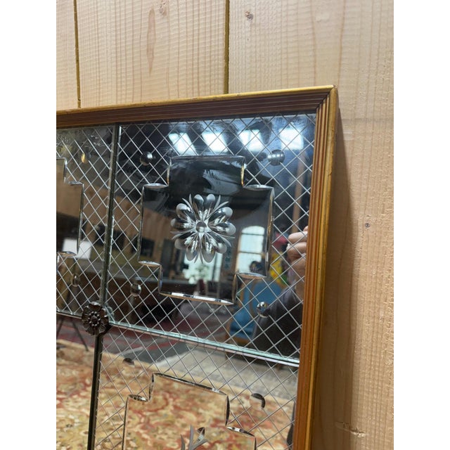 1960s Venetian Art Nouveau Style Bistro Mirror, 1960s For Sale - Image 5 of 9