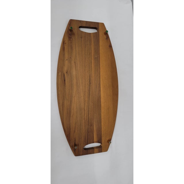 1960 Mid Century Wood Serving Tray With Ceramic Tile Inlay by Georges Briard For Sale - Image 10 of 11