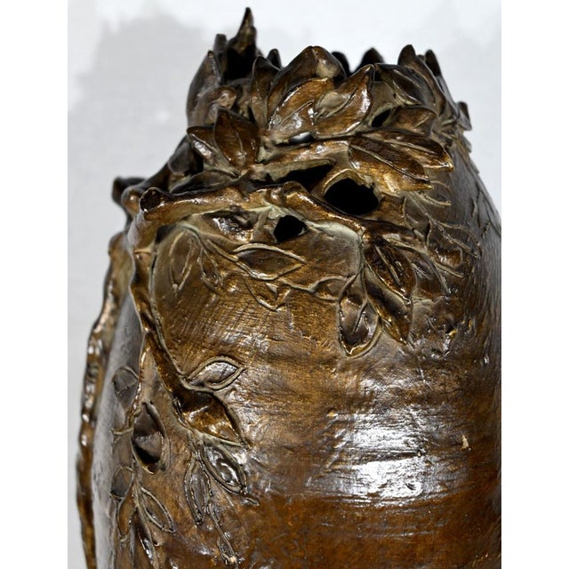 Art Nouveau Enameled Ceramic Vase by Korina, 1900s For Sale - Image 16 of 18