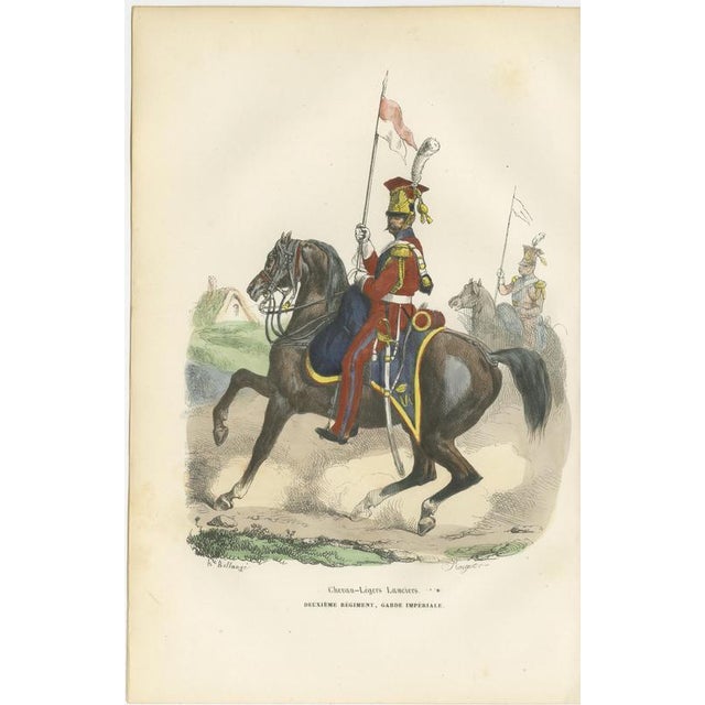 Polish Chevau-Léger Light Cavalry, Napoleonic Wars Hand-Colored Print 1812 This finely hand-colored military print depicts...