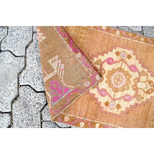 1960s 1960s Vintage Turkish Mini Rug For Sale - Image 5 of 6