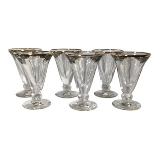 French Gold Rim Cordial Glasses - Set of 6 For Sale