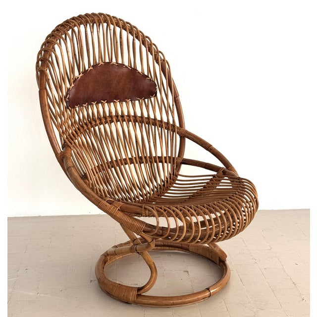 Mid-Century Modern Organic Bamboo Rattan Chair by Tito Agnoli for Pierantonio Bonacina, 1960s For Sale - Image 3 of 16