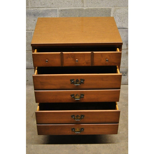 Traditional Ethan Allen Maple and Laminate 3 Drawer Bachelor Chest