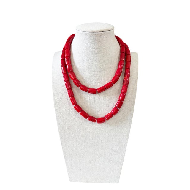 Vintage Chunky Natural Red Coral Strand 14" H For Sale - Image 10 of 10
