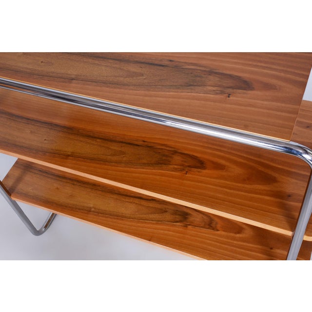 Czech Bauhaus Etagere in Walnut and Chrome-Plated Steel from by Kovona, 1940s For Sale - Image 4 of 9