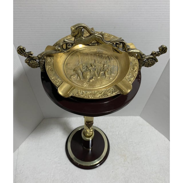 1940’s French Heavy Bronze Ashtray on Stand For Sale - Image 9 of 10