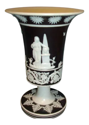 Early 19th Century English Slip Glaze Neoclassical Jasperware Vase