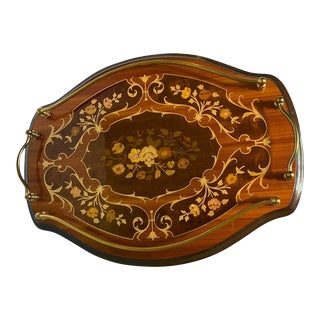 Inlaid Italian Serving Tray For Sale