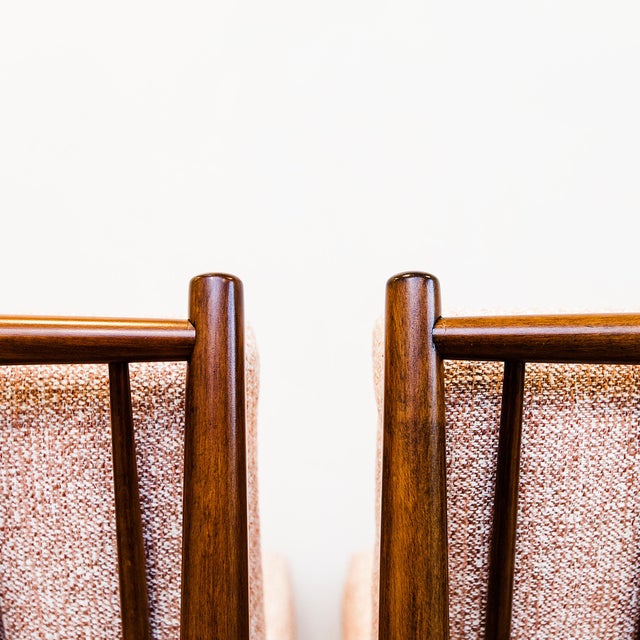 Wood Fully Restored 1960s Scandinavian Slipper Chairs in Beech & Brass Attributed to Dux For Sale - Image 7 of 13