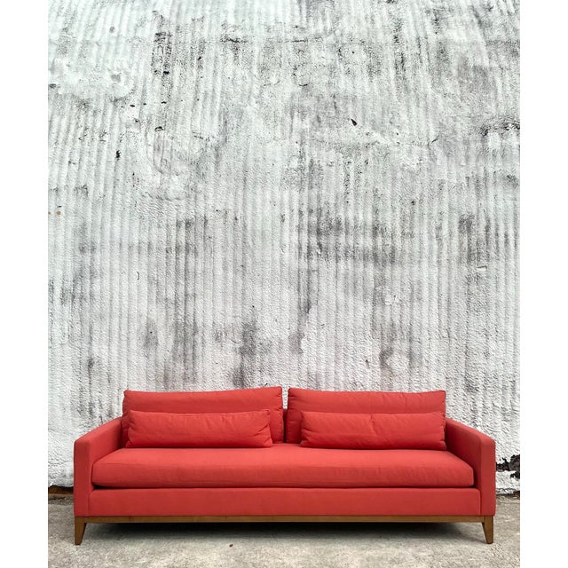 Vintage Boho Kravet Tuxedo Sofa in Perennials Nailhead For Sale In West Palm - Image 6 of 12