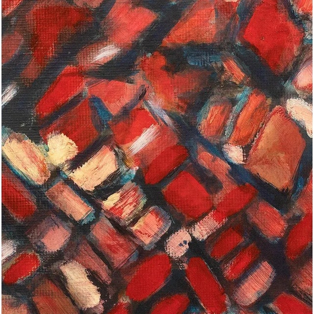 Red Reticulum is an original artwork realized by Giorgio Lo Fermo (b. 1947) in 2012. Oil on canvas. Hand signed and dated...