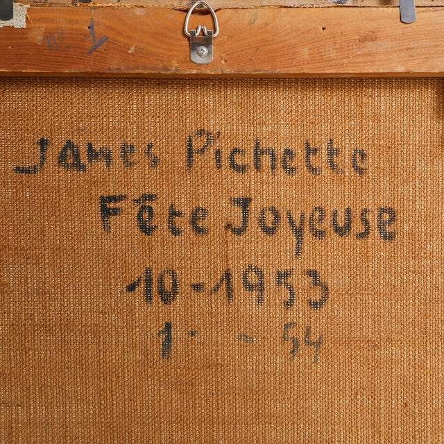 Fête Joyeuse Oil on Canvas Painting by James Pichette, 1953 For Sale - Image 10 of 10