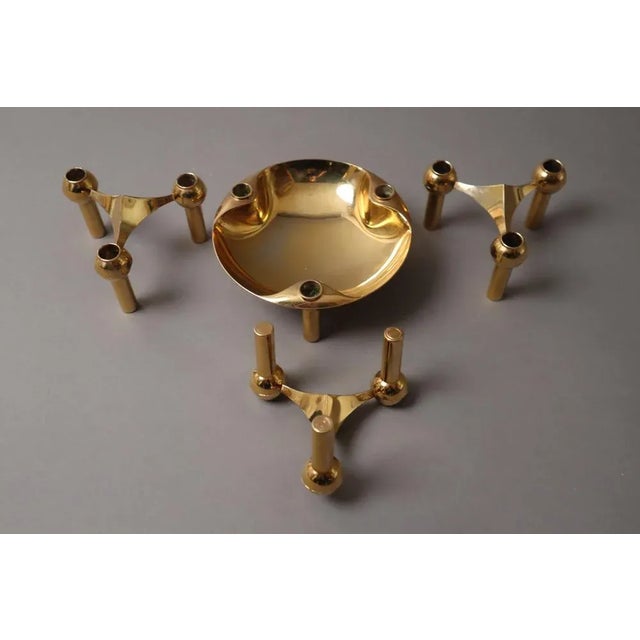 Gilded Candleholders from Nagel, 1970s, Set of 4, in Good conditions. Designed 1970 to 1979 I have official proof of...