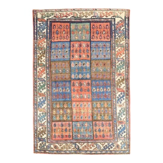 Antique Garden Box Persian Bakhtiari Scatter Rug - 3'3" x 4'10" For Sale