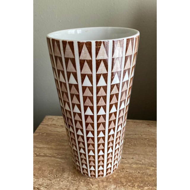 Mid 20th Century Vintage Arabia Finland Geometric Style Vase For Sale - Image 5 of 5