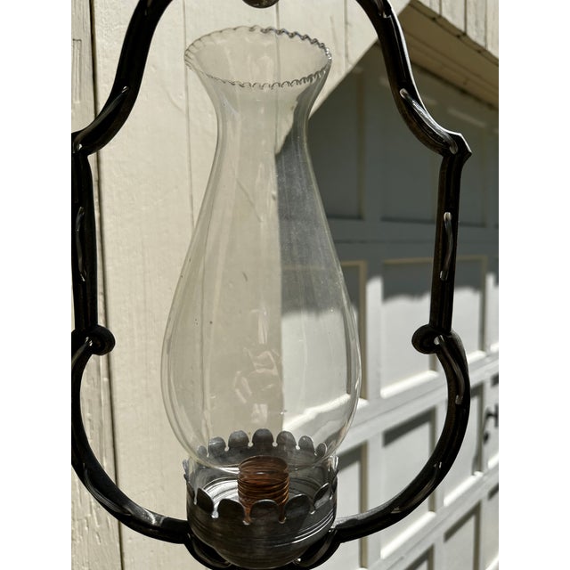 1920s Vintage 1920s Semi-Flush Ceiling Fixture With Vintage Shade For Sale - Image 5 of 7
