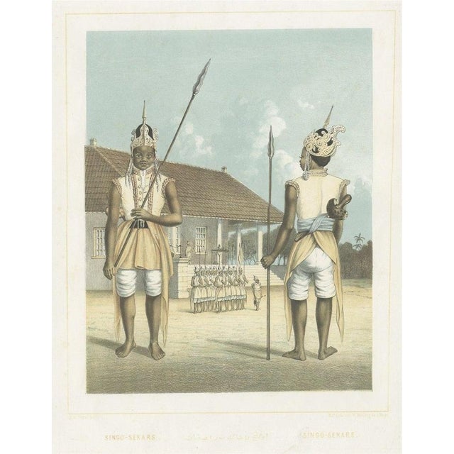 Mid 19th Century Antique Hand-Coloured Print of a Regent in the Dutch East Indies, 1854, Paper For Sale - Image 5 of 5