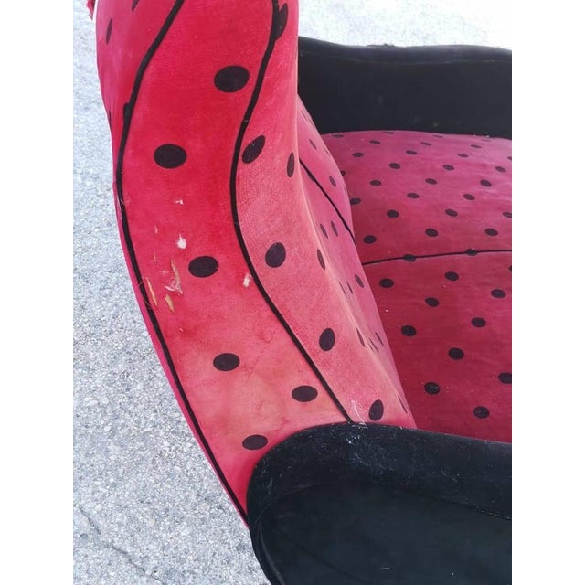 Ladybug Woven Velvet 2-Seater Sofa, 1950s For Sale - Image 9 of 17