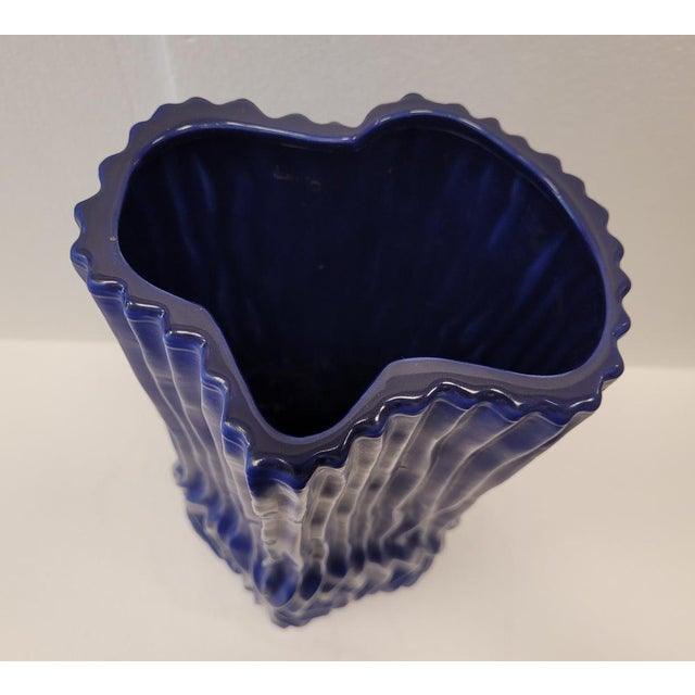 Small Modern Blue Ceramic Vase in Blown Glass, Denmark, 1970s For Sale - Image 10 of 14