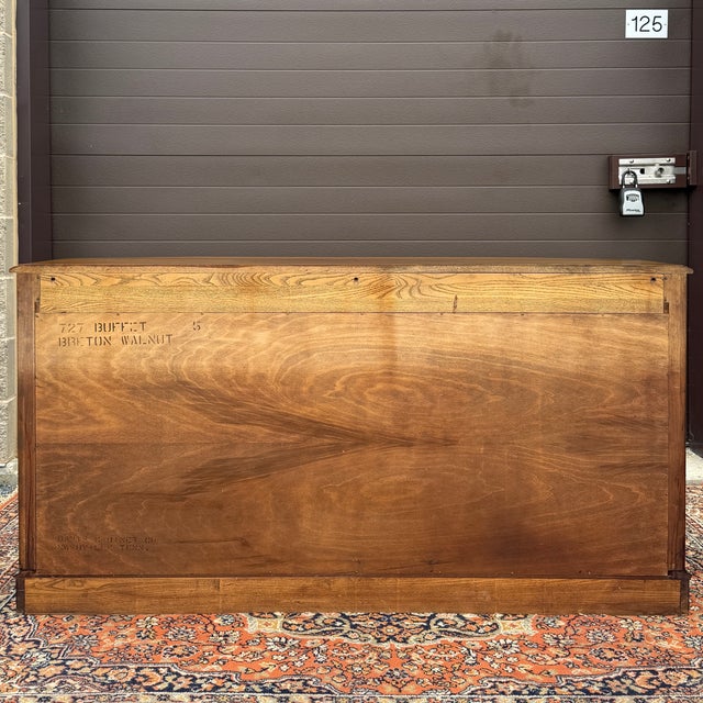 Vintage Davis Cabinet Company French Country Solid Walnut Two Door Buffet or Sideboard For Sale - Image 15 of 18