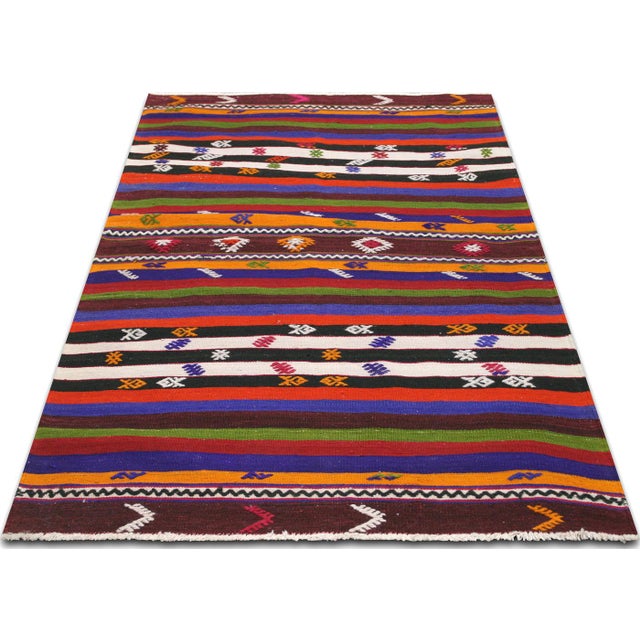 1960s 1960s Turkish Kilim For Sale - Image 5 of 5