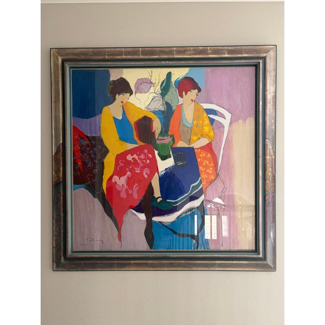 Itzchak Tarkay 1980s Monumental 48" Signed Limited Edition Serigraph – Modern Figurative Composition – Custom Framed For Sale - Image 16 of 17
