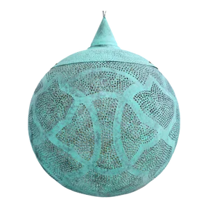 Verdigris Copper Globe Pendant Light Large