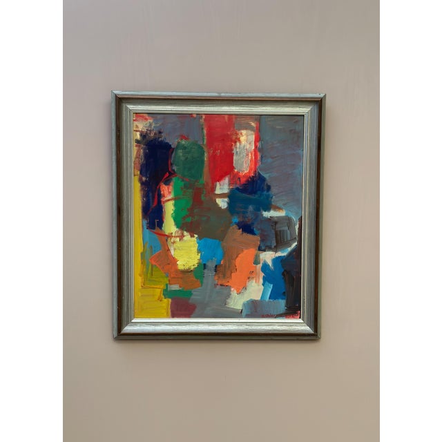 Mid-Century Modern Rolf Ostermann, Conversations, Oil on Panel, Framed For Sale - Image 3 of 18