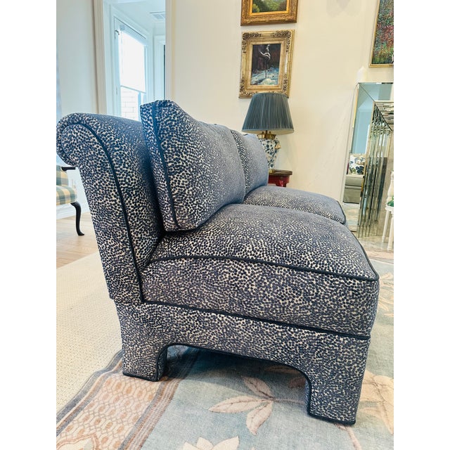 1980s Pair of 1980s Slipper Chairs | Reupholstered Designer Velvet For Sale - Image 5 of 8