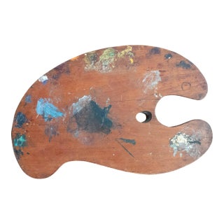 20th Century Large Professional Artist's Palette With Traces of Paint For Sale
