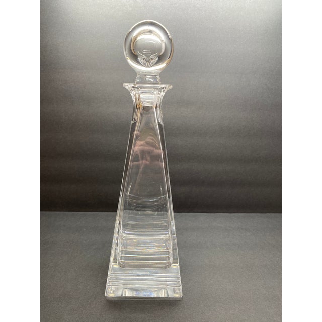 Tiffany and Co. 1980s Tiffany & Co. "Frank Lloyd Wright" Crystal Decanter Architectural Glass Design For Sale - Image 4 of 17