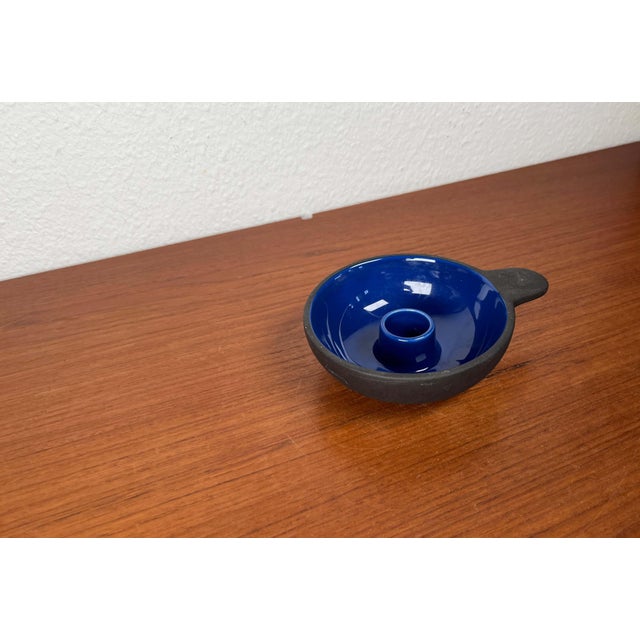 Vintage Danish Blue Ceramic Candleholder from Stelton For Sale - Image 10 of 18