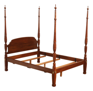 Stickley Queen Size Cherry Rice Carved Poster Bed