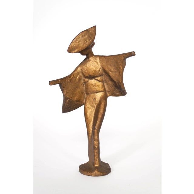 Gold Vintage Cast Metal Large Gold Geisha Figurines - Set of 3 For Sale - Image 8 of 10