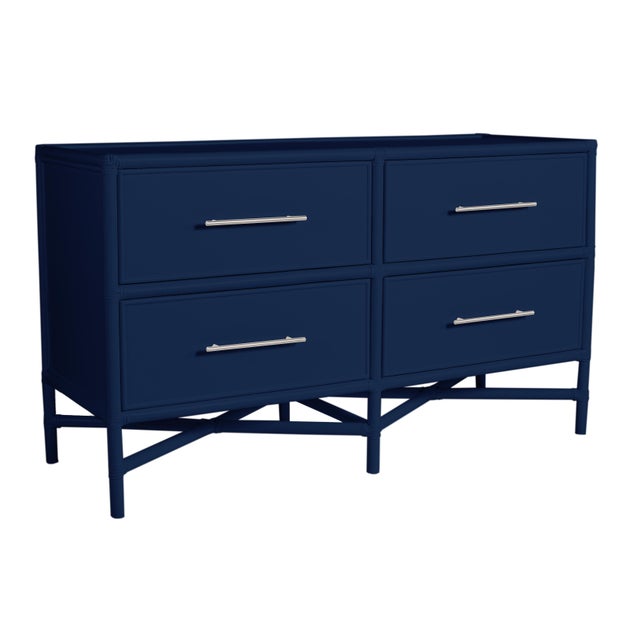 Contemporary Verona Four-Drawer Dresser in Navy For Sale - Image 3 of 6