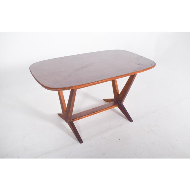 1950s Rectangular Coffee Table with V-Shaped Legs, 1950s For Sale - Image 5 of 9