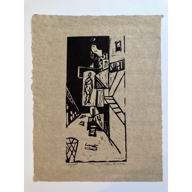 Mid 20th Century Joseph Solman1936 Woodblock Print Venus of 23rd St. Skid Row Woodcut NYC Great Depression WPA, 1936 For Sale - Image 5 of 6