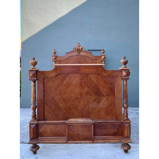 Vintage Eastlake Carved Wood Twin Bed For Sale - Image 9 of 12