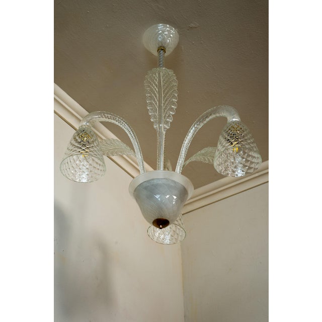 Vintage Art Deco Chandelier in Murano Blown Glass, 1930s For Sale - Image 3 of 13