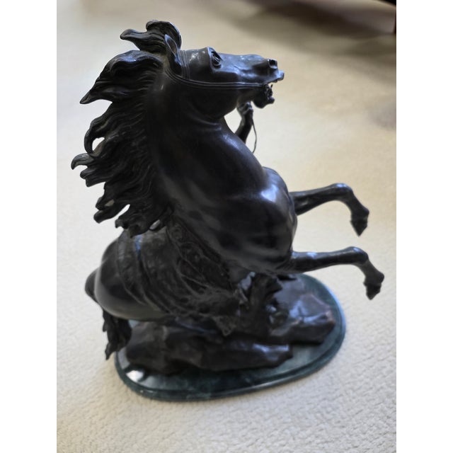 French 1990s Bronze Sculpture "Horses of Marly" by Guillaume Coustou For Sale - Image 3 of 4
