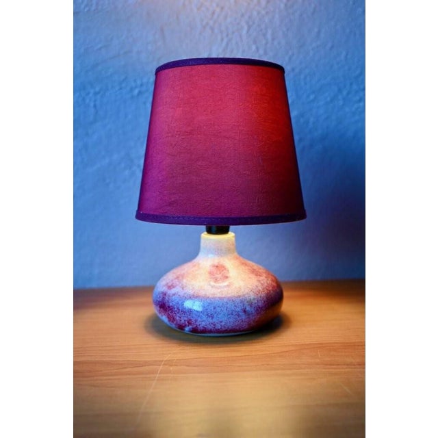 Blue Glazed Stoneware Lamp, 1960s For Sale - Image 8 of 8