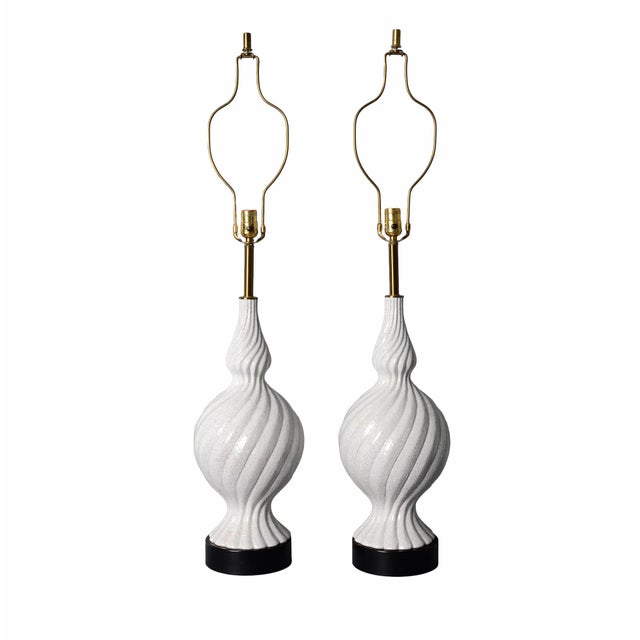 Ceramic Mid Century Modern Ceramic Lamps - a Pair For Sale - Image 7 of 7