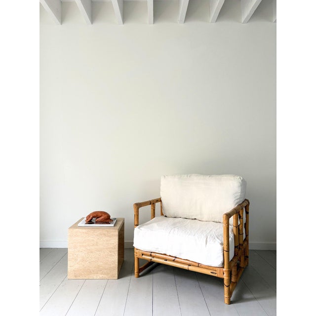 Travertine Marble Cube Side Table, Italy, 1990s For Sale - Image 13 of 14