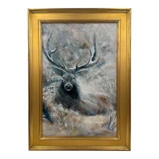 Noemi Kosmowski “Smoky Day” Original Stag Oil Painting, 2025 For Sale