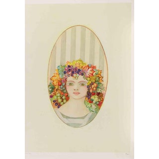 Felicita Frai, Portrait in an Oval, 1980s, Lithograph For Sale