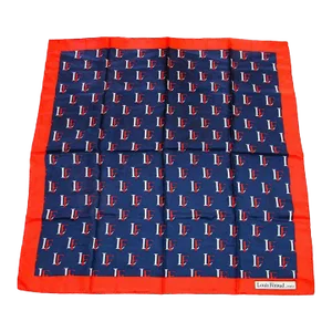 Vintage Louis Feraud Paris Silk Scarf Red Blue and White