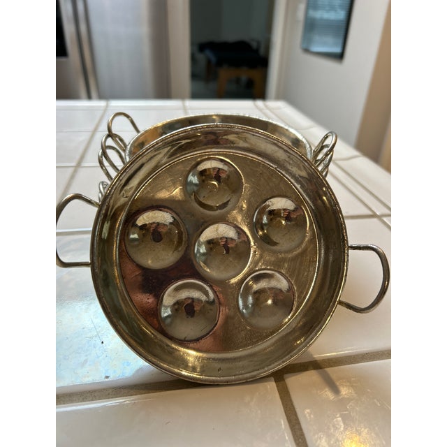 Mid 20th Century Set of Vintage Stainless Steel Escargot Plates - Set of 8 For Sale - Image 4 of 7