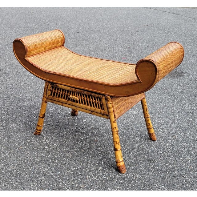 wicker small bench