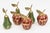 Modern Vintage Enamel and Brass Pear and Apple Sculpture Objects, Green and Red Set of 6 For Sale - Image 3 of 11